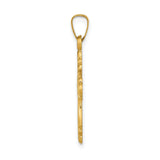 14k Yellow Gold Filigree Cross Pendant with Fleur Design, Ornate Catholic Charm for Women