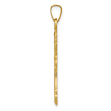 14k Yellow Gold Cross Pendant with Fleur-de-Lis Detailing, Christian Religious Jewelry for Women