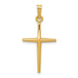 14k Yellow Gold Cross Pendant, Tapered Latin Design, Minimalist Religious Charm for Men or Women