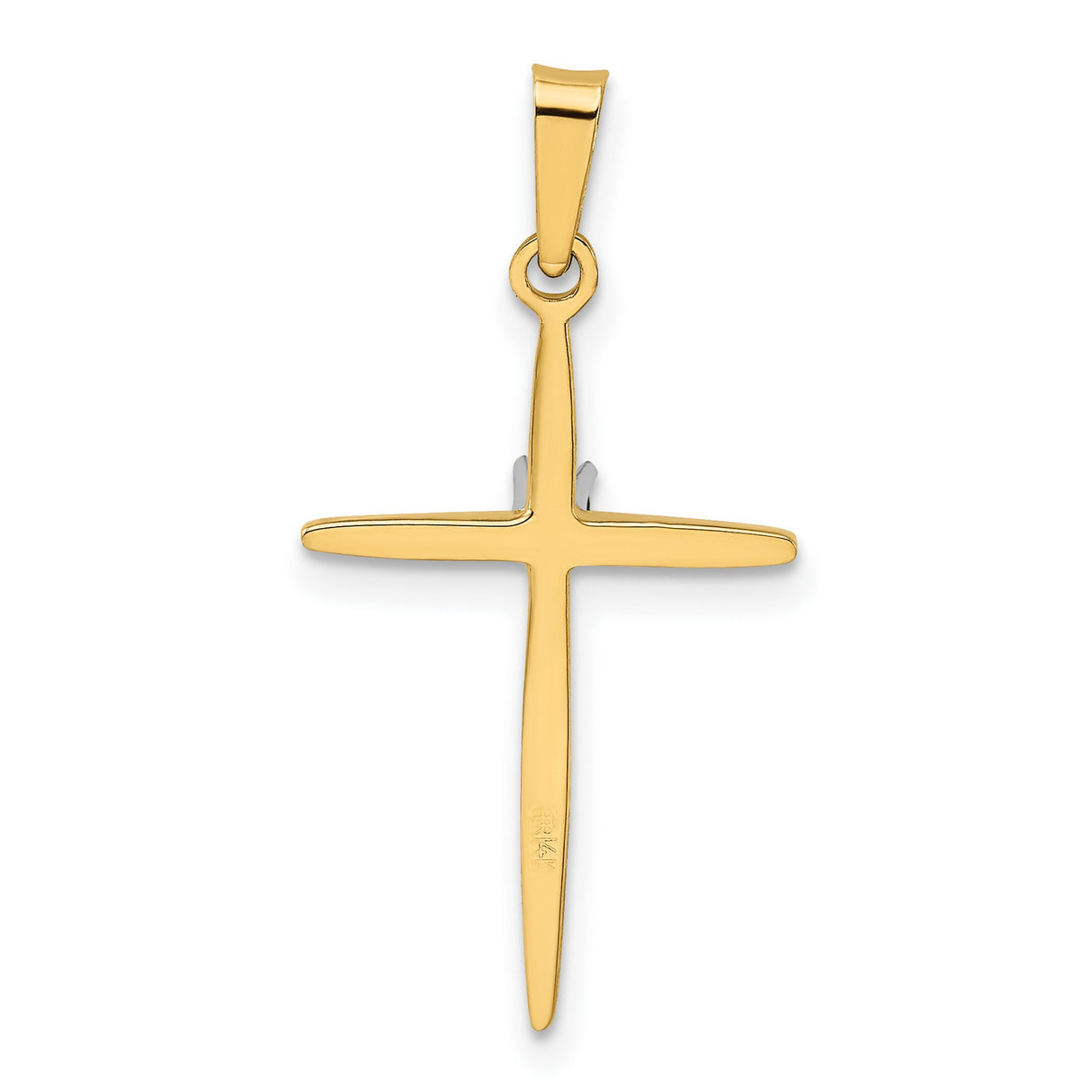 14k Yellow Gold Cross Pendant with Diamond Accent, Christian Religious Jewelry for Women