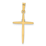 14k Yellow Gold Cross Pendant with Diamond Accent, Christian Religious Jewelry for Women