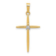 14k Yellow Gold Cross Pendant with Diamond Accent, Christian Religious Jewelry for Women