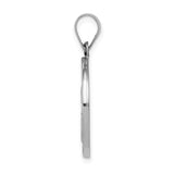 Hollow Papa Francisco Reza Por Nosotros Words Round Medal Charm Pendant in Real 14k White Gold