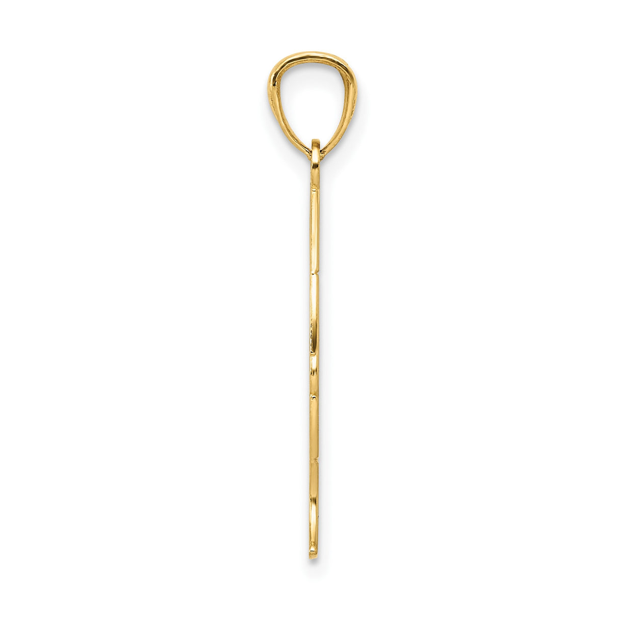 14k Yellow Gold Jesus Fish Pendant, Christian Ichthys Symbol with Stylized JESUS Design