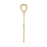 14k Yellow Gold Jesus Fish Pendant, Christian Ichthys Symbol with Stylized JESUS Design