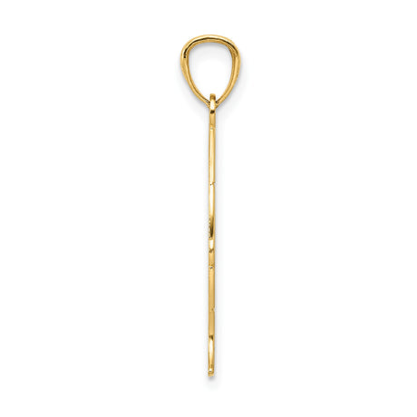 14k Yellow Gold Jesus Fish Pendant, Christian Ichthys Symbol with Stylized JESUS Design