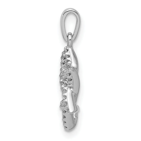 14k White Gold Star of David Pendant with Pavé Diamonds, Jewish Religious Charm