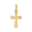 14k Yellow Gold Cross Pendant with Rounded Edges, Unisex Christian Jewelry