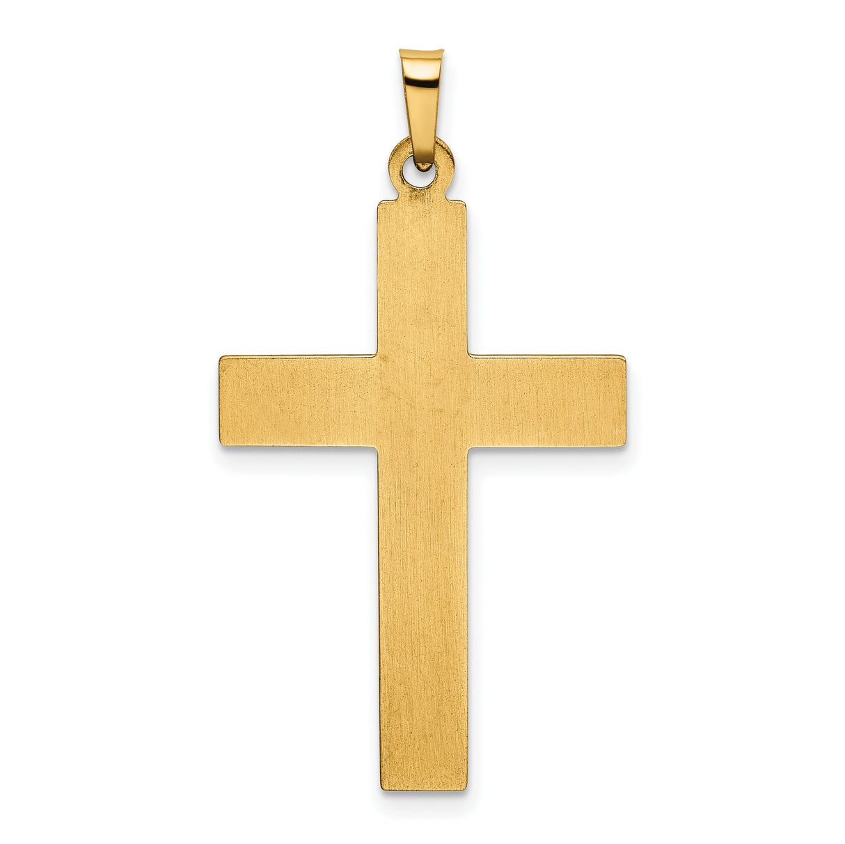 Hollow Latin Cross With Rivet Style Inlay Accents Charm Pendant in Real 14k Yellow Gold