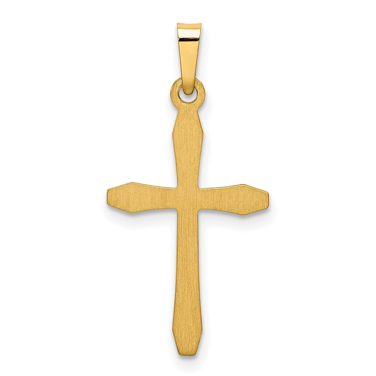 Hollow Polished Passion Latin Cross Charm Pendant in Real 14k Yellow Gold