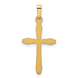 Hollow Polished Passion Latin Cross Charm Pendant in Real 14k Yellow Gold