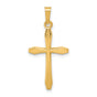 Hollow Polished Passion Latin Cross Charm Pendant in Real 14k Yellow Gold