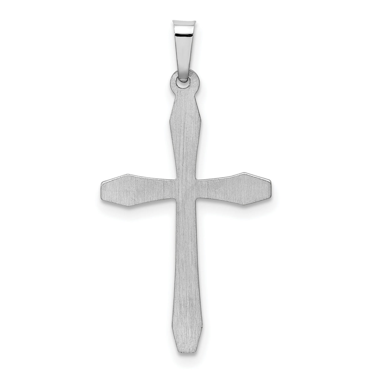 Hollow Polished Passion Latin Cross Charm Pendant in Real 14k White Gold