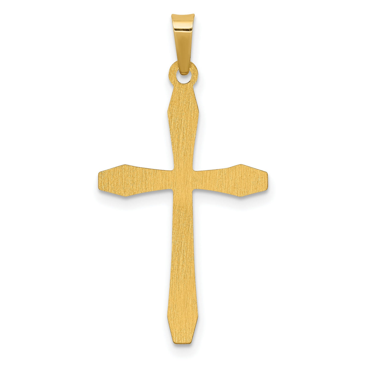 Hollow Polished Passion Latin Cross Charm Pendant in Real 14k Yellow Gold