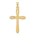 Hollow Polished Passion Latin Cross Charm Pendant in Real 14k Yellow Gold