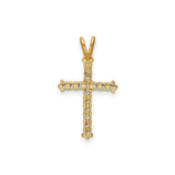 14k Yellow Gold Cross Pendant with Cubic Zirconia, Christian Faith Jewelry for Women