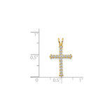 14k Yellow Gold Cross Pendant with Cubic Zirconia, Christian Faith Jewelry for Women