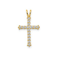 14k Yellow Gold Cross Pendant with Cubic Zirconia, Christian Faith Jewelry for Women