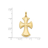 14k Yellow Gold Cross Pendant with Flared Crusader Design, Christian Religious Jewelry for Men and Women