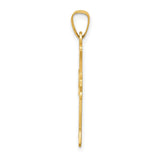 14k Yellow Gold Flared Cross Pendant with Open Cut Design, Christian Religious Jewelry