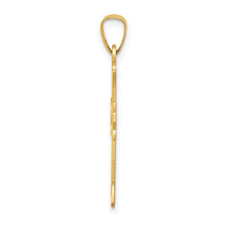 14k Yellow Gold Flared Cross Pendant with Open Cut Design, Christian Religious Jewelry