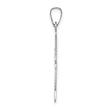 14k White Gold Cross Pendant, Openwork Flared Christian Charm for Women or Unisex Wear