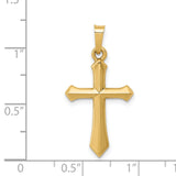 Polished Passion Cross Charm Pendant in Real 14k Yellow Gold