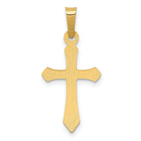 Polished Passion Cross Charm Pendant in Real 14k Yellow Gold