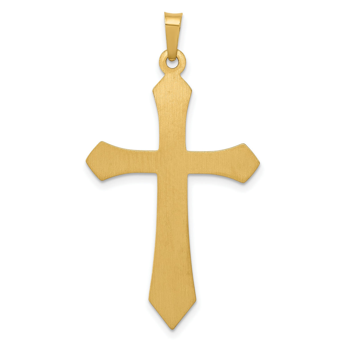 Polished Passion Cross Charm Pendant in Real 14k Yellow Gold