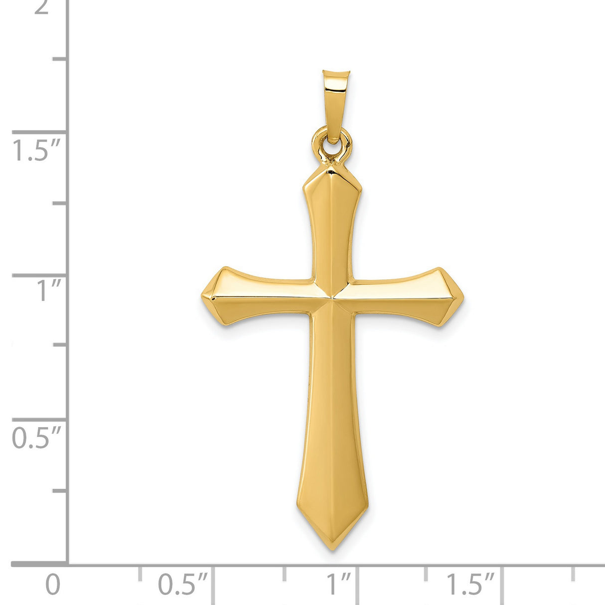 Polished Passion Cross Charm Pendant in Real 14k Yellow Gold