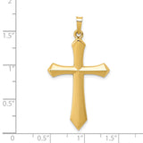 Polished Passion Cross Charm Pendant in Real 14k Yellow Gold