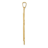 14k Yellow Gold Cross Pendant with Beveled Edge and Satin Finish for Men or Women