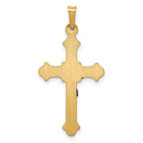 Polished Patonce INRI Crucifix Charm Pendant in Real 14k Multi-Tone Gold