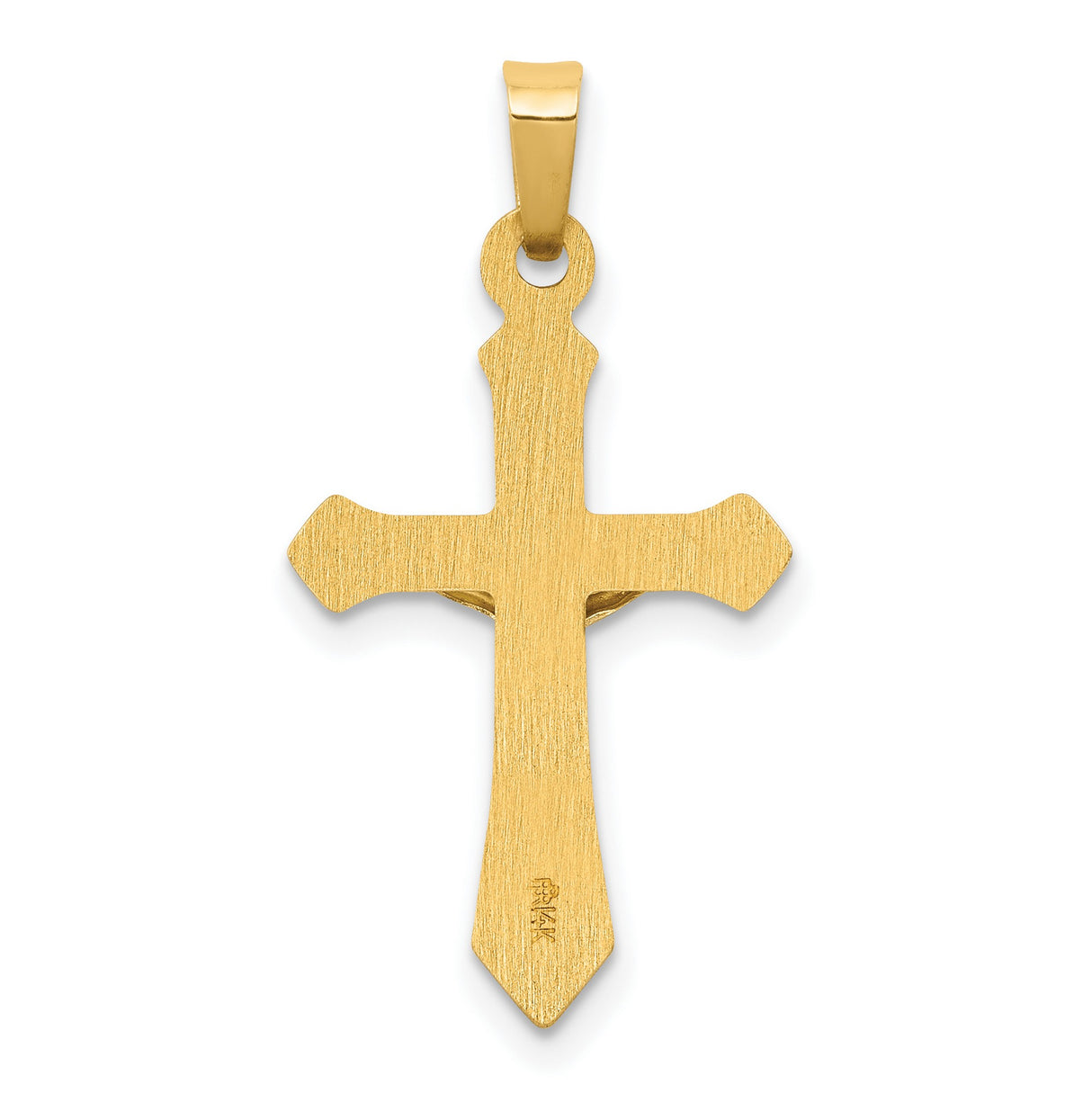 Polished INRI Passion Crucifix Charm Pendant in Real 14k Multi-Tone Gold