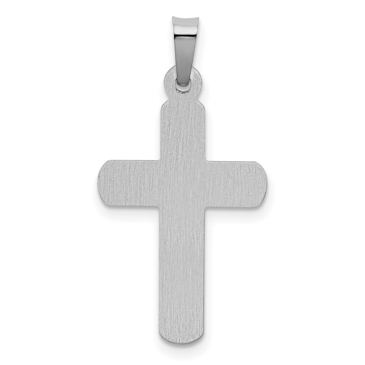 Polished And Satin INRI Latin Crucifix Charm Pendant in Real 14k White Gold