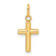 Hollow Latin Cross Charm Pendant in Real 14k Yellow Gold