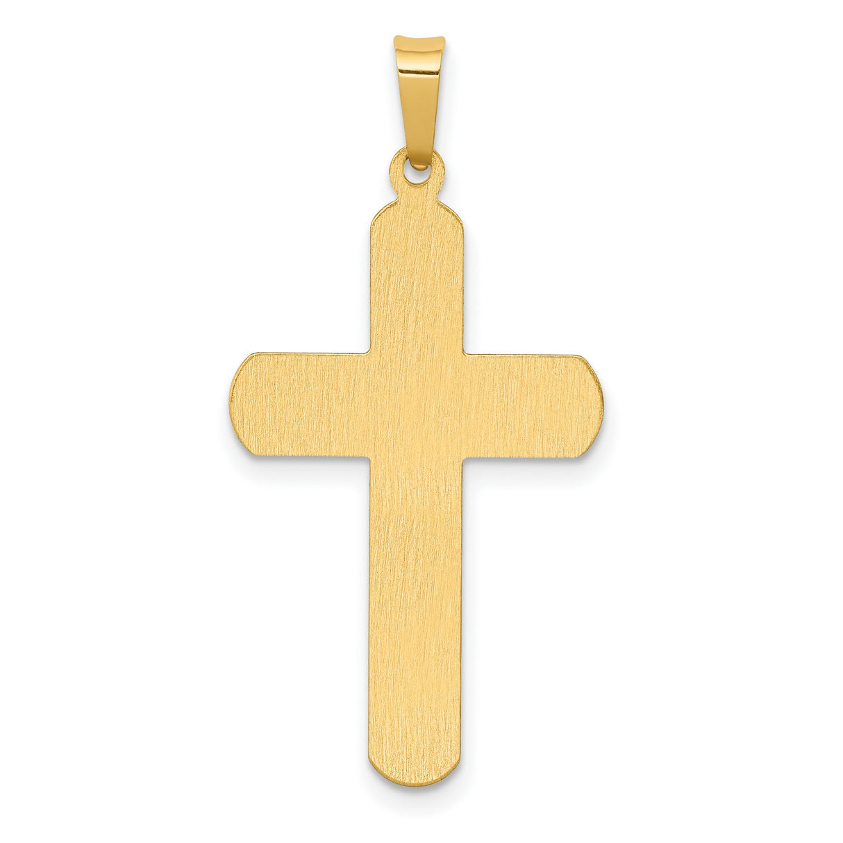 Polished And Textured INRI Latin Crucifix Charm Pendant in Real 14k Multi-Tone Gold