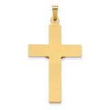 Polished INRI Latin Crucifix Charm Pendant in Real 14k Multi-Tone Gold