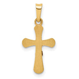 Polished Rounded INRI Latin Crucifix Charm Pendant in Real 14k Multi-Tone Gold