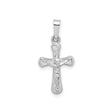 14k White Gold Crucifix Cross Pendant with INRI and Rounded Arms for Men and Women