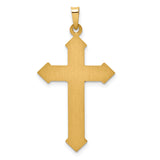 Polished And Textured INRI Passion Crucifix Charm Pendant in Real 14k Multi-Tone Gold