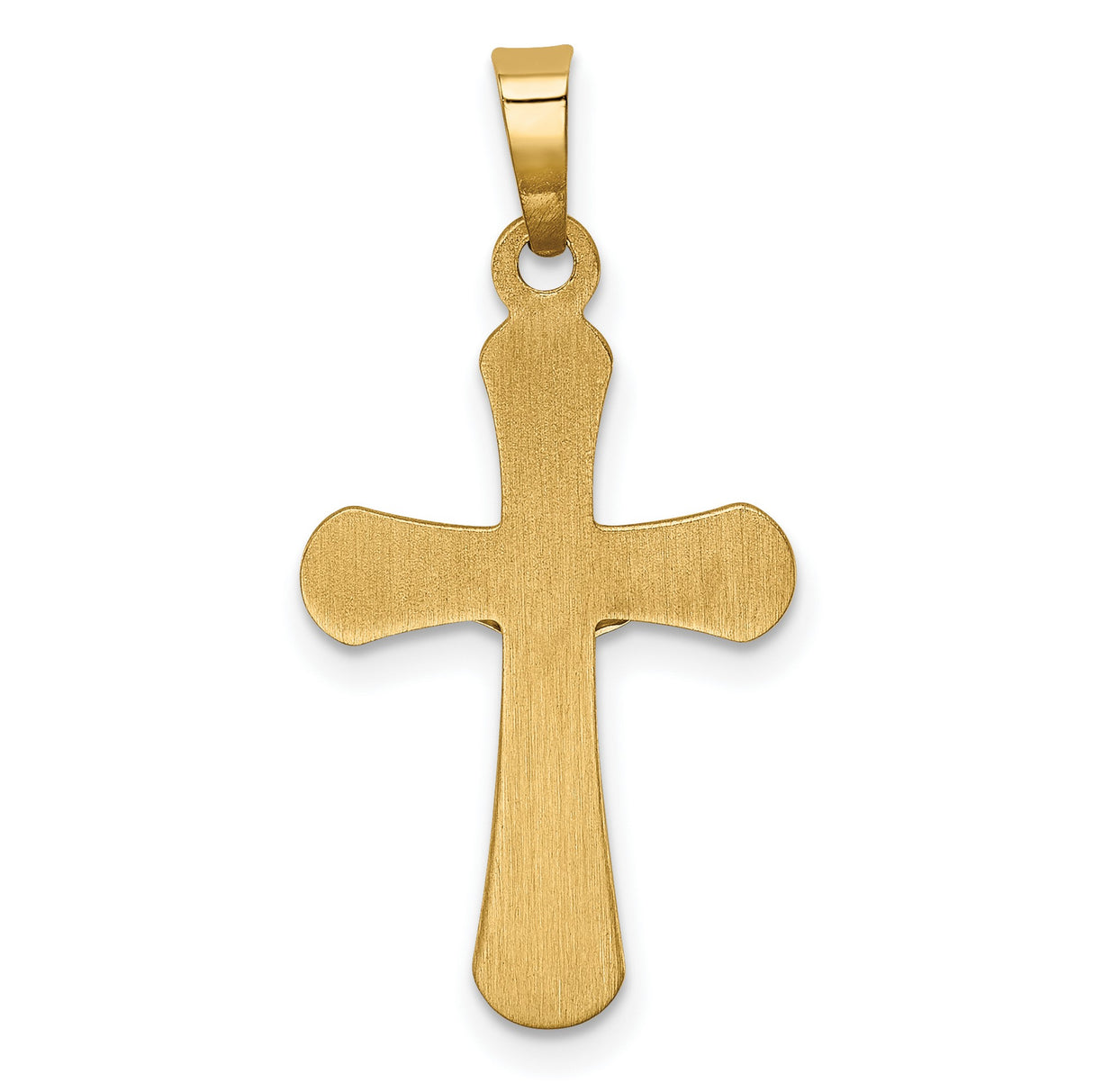 Polished Rounded INRI Latin Crucifix Charm Pendant in Real 14k Multi-Tone Gold