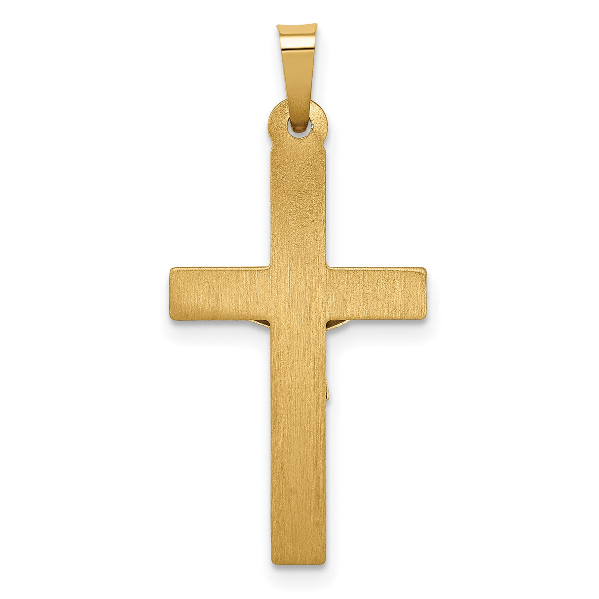 Polished Textured Lattice INRI Latin Crucifix Charm Pendant in Real 14k Multi-Tone Gold