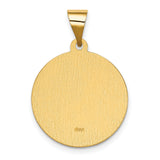 Nuestra Sra De Guadalupe Ruega Por Nosotros Words Round Medal Charm Pendant in Real 14k Yellow Gold