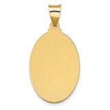 Nuestra Sra De Guadalupe Ruega Por Nosotros Words Oval Medal Charm Pendant in Real 14k Yellow Gold