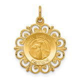 Protegeme Angel Guardian Spanish Words Medal Charm Pendant in Real 14k Yellow Gold