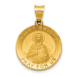 Saint Brigid Pray For Us Words Round Medal Charm Pendant in Real 14k Yellow Gold