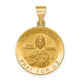 Holy Prophet Saint Daniel Pray For Us Words Round Medal Charm Pendant in Real 14k Yellow Gold