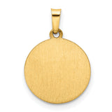 Mi Primera Comunion Words with Jesus Round Medal Charm Pendant in Real 14k Yellow Gold