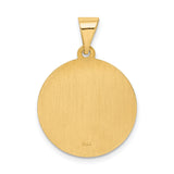 Nuestra Sradel Perpetuo Socorro Ruega Por Nosotros Round Charm Pendant in Real 14k Yellow Gold